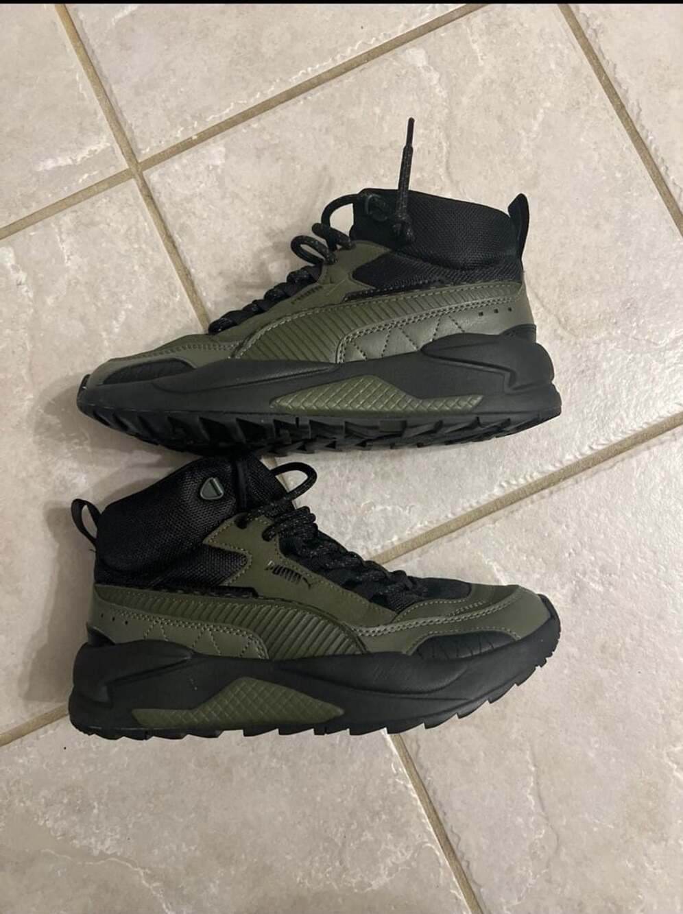 Puma X-Ray 2 Square Mid WTR Size 7 Green Black Sneaker Boots